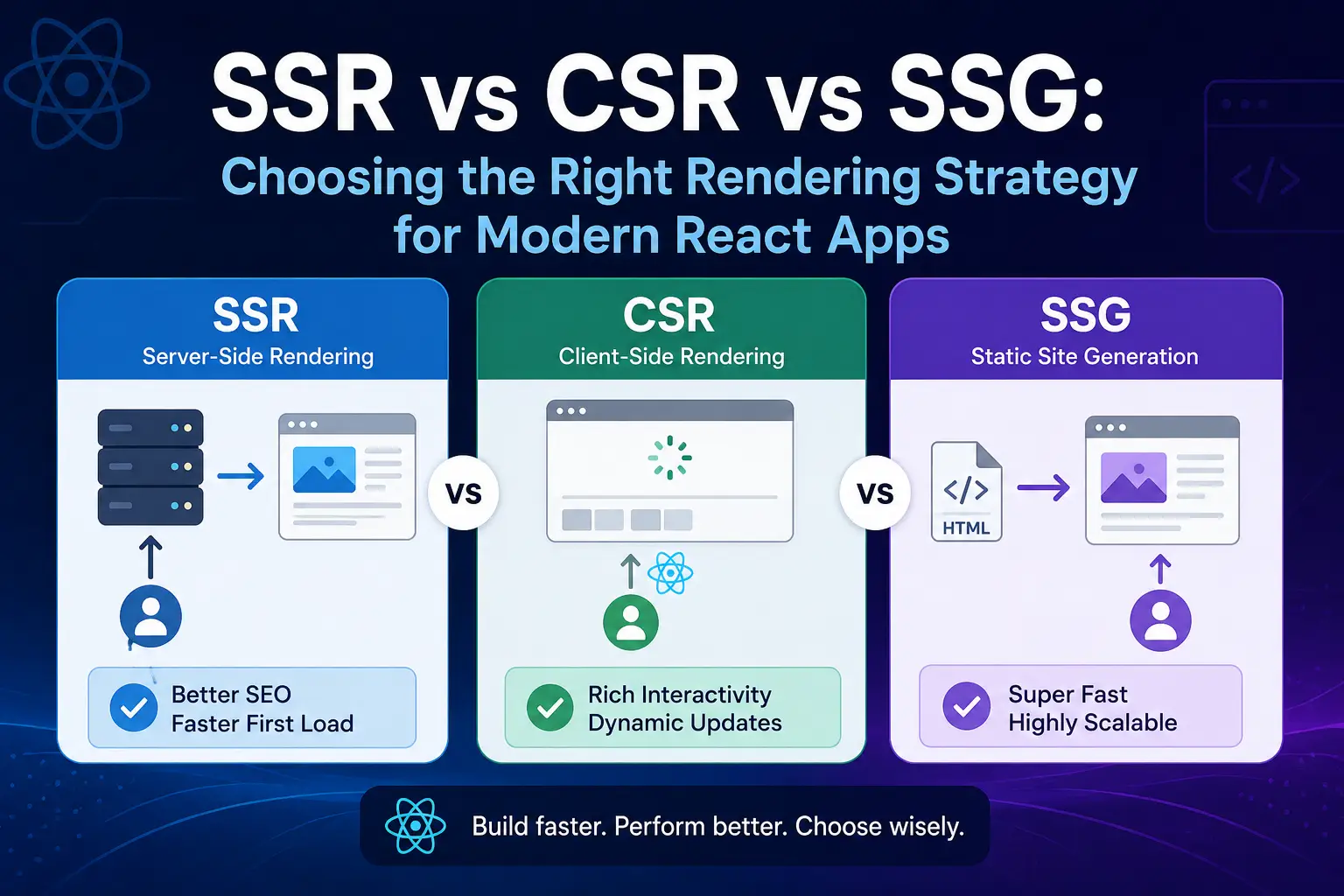 SSR vs CSR vs SSG